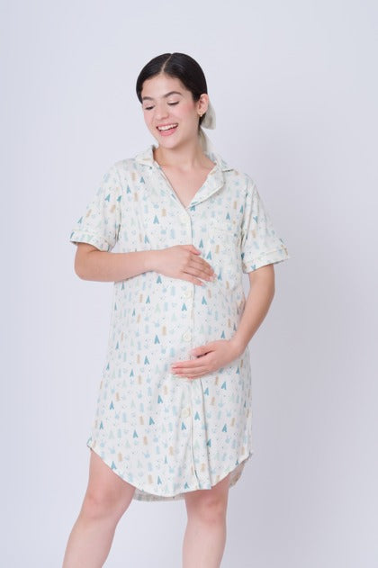Camisón botones corto pinos