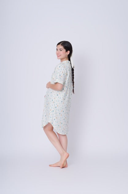Camisón botones corto pinos