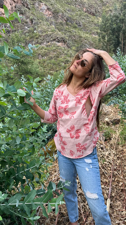 Blusa broderie herbal