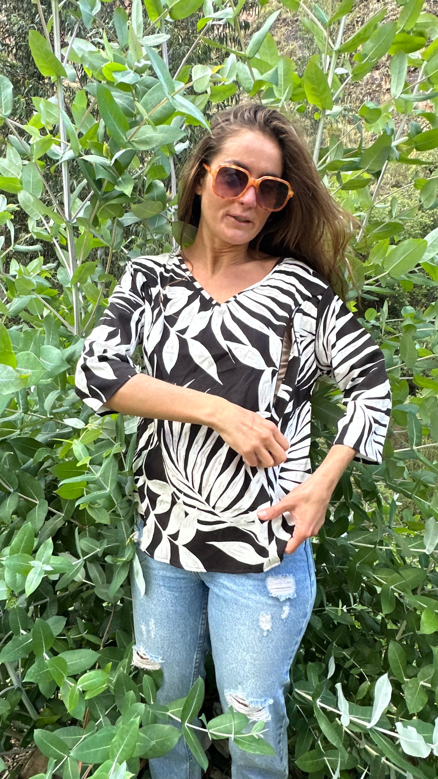 Blusa broderie herbal