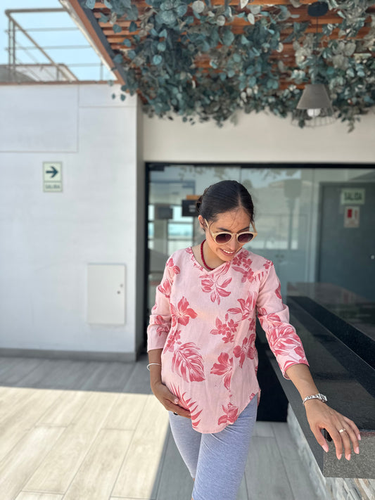 Blusa broderie herbal