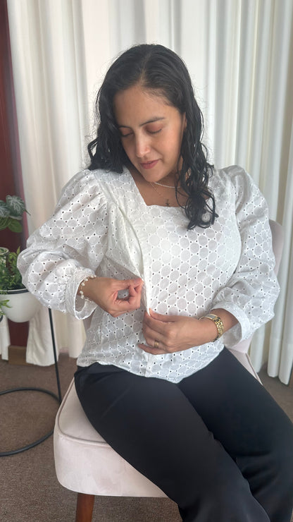 blusa broderie