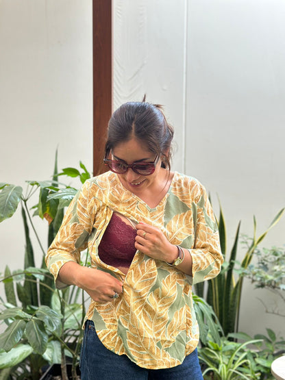 Blusa broderie herbal