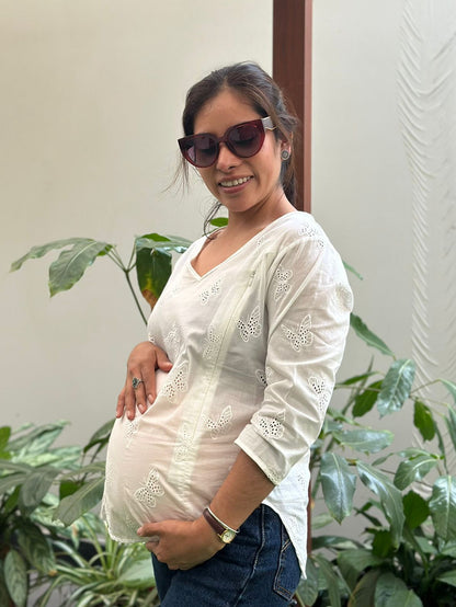 Blusa broderie herbal