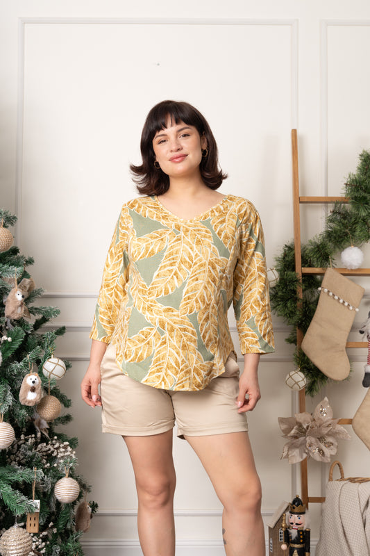 Blusa broderie herbal